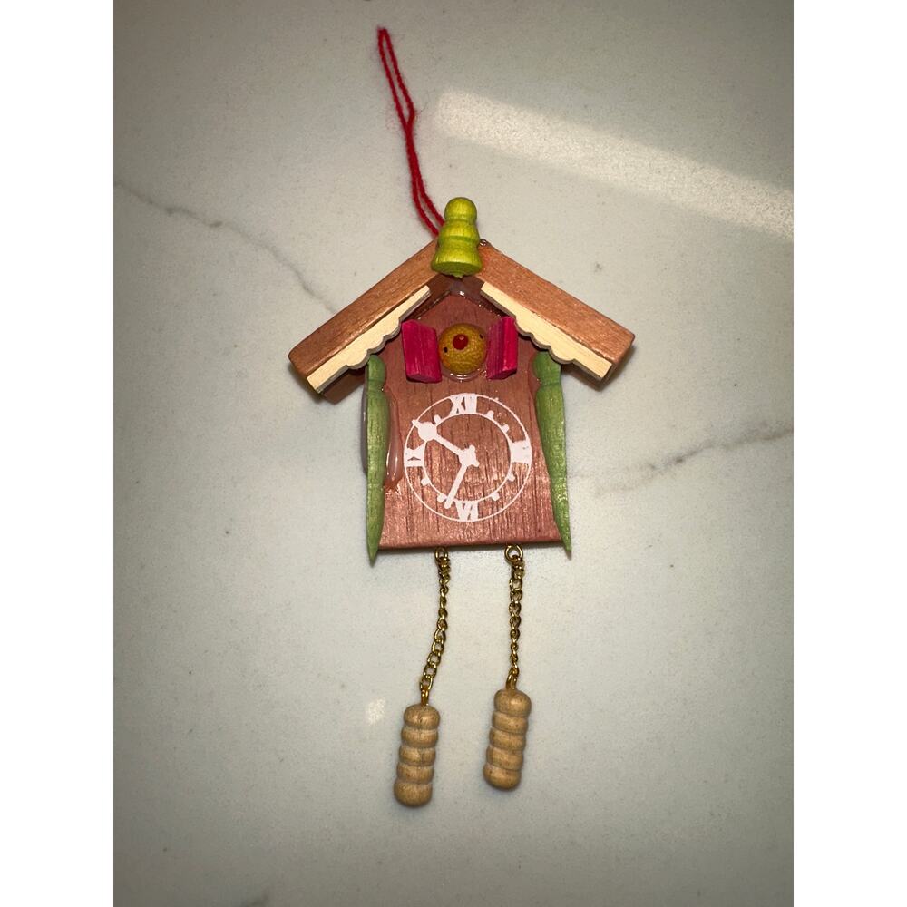Vintage Cuckoo Clock Wood Ornament